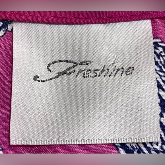 Freshine Womens M Purple Floral Paisley Satin Tunic Top Boho Coastal Cowgirl - Picture 12 of 13